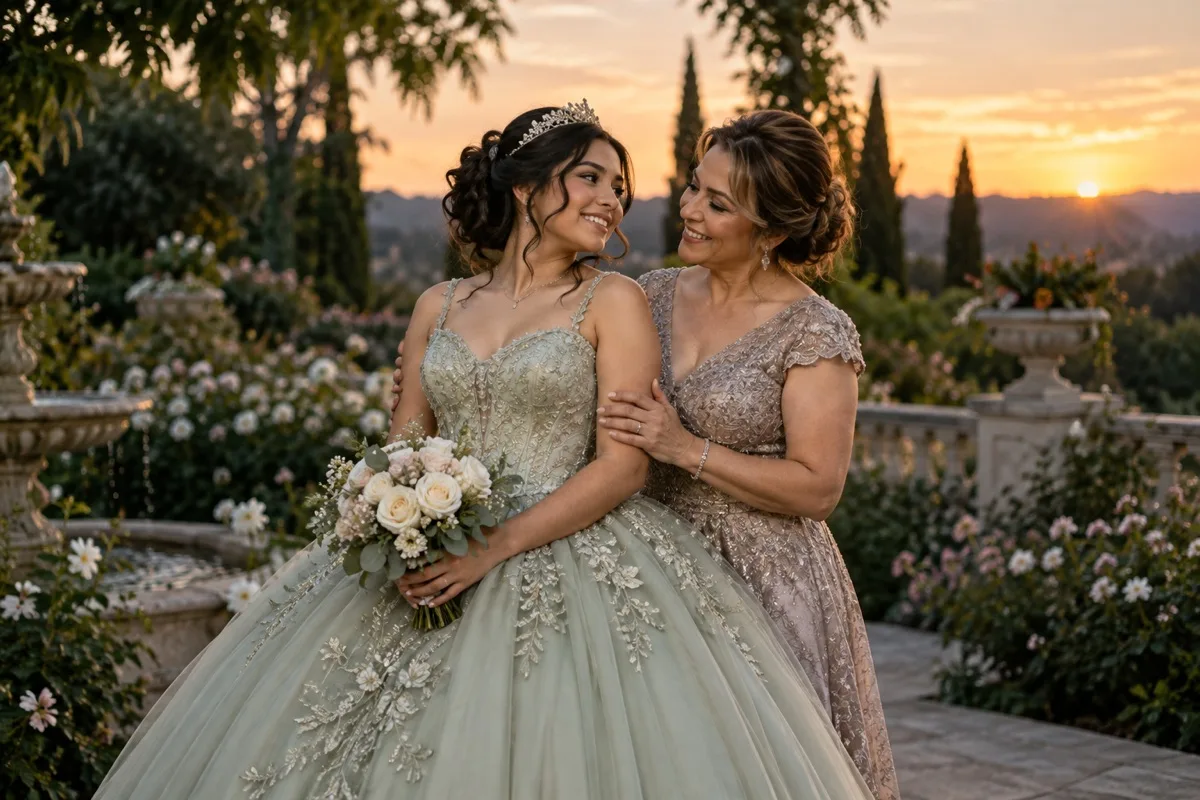 Quinceañeras creative direction: family celebration in a garden